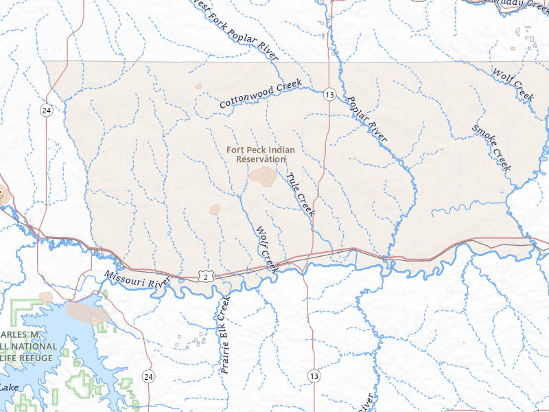 Radar-estimated hail-size map of the storm over Wolf Point, MT on Jul 8, 2026