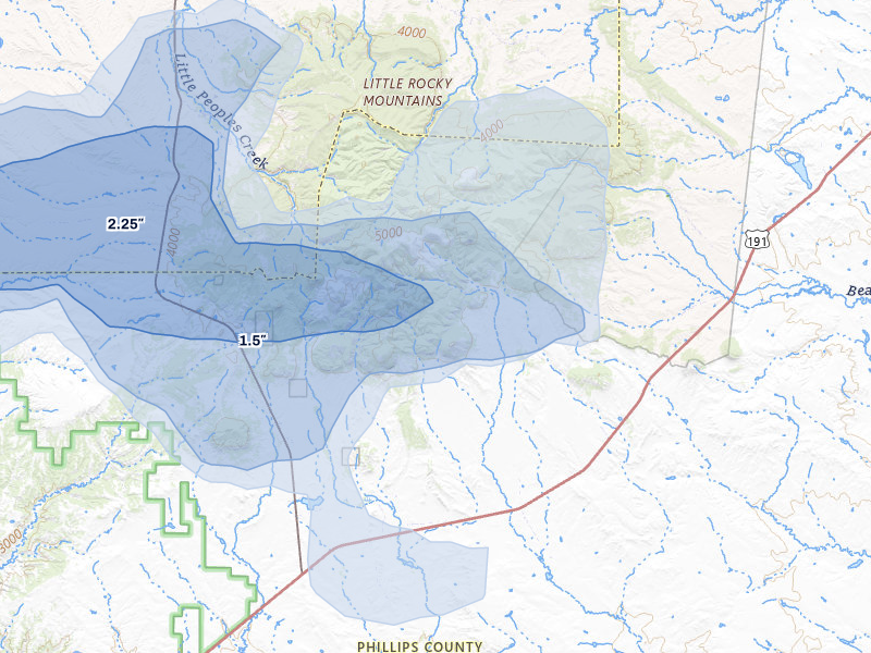 NEXRAD radar-signature map of the hail storm over Zortman, MT on May 29, 2026