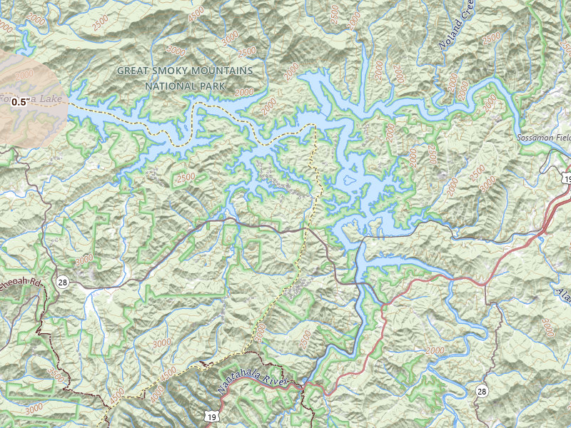 Radar-estimated hail-size map of the storm over Almond, NC on Jul 28, 2026
