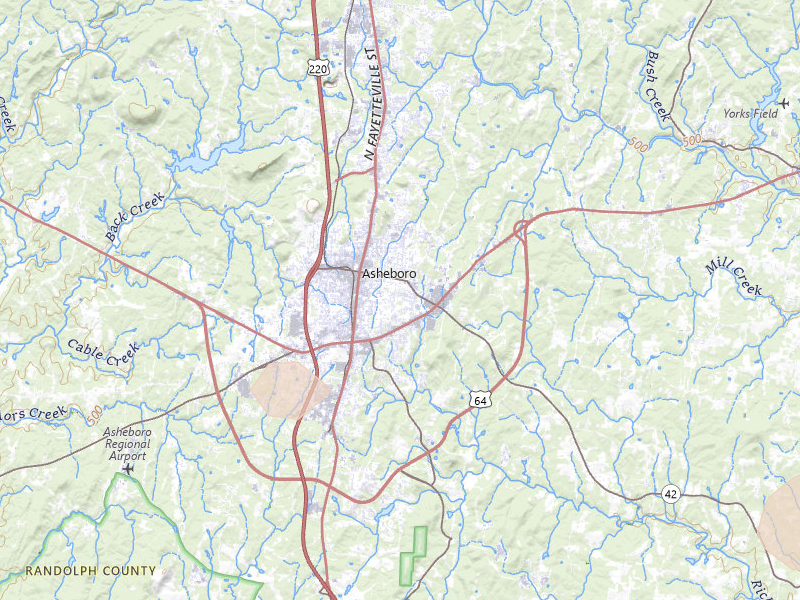 Radar-estimated hail-size map of the storm over Asheboro, NC on Aug 28, 2026