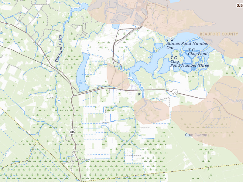 Radar-estimated hail-size map of the storm over Aurora, NC on Jul 28, 2026