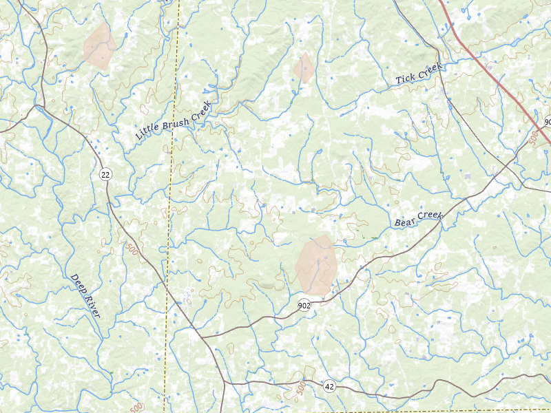 Radar-estimated hail-size map of the storm over Bear Creek, NC on Aug 6, 2026