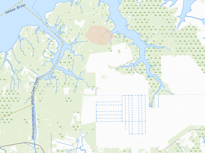Radar-estimated hail-size map of the storm over Beaufort, NC on Jun 28, 2026