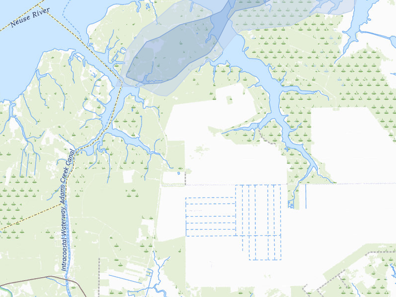 NEXRAD radar-signature map of the hail storm over Beaufort, NC on Jun 28, 2026