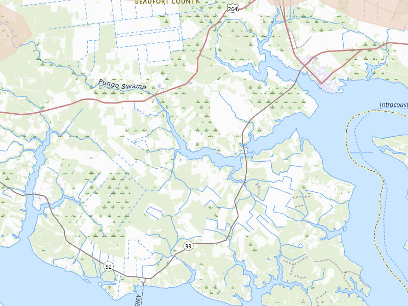 Radar-estimated hail-size map of the storm over Belhaven, NC on Jul 7, 2026