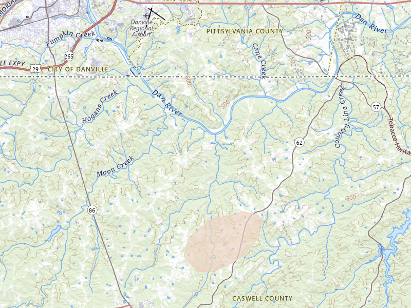 Radar-estimated hail-size map of the storm over Blanch, NC on Jun 14, 2026