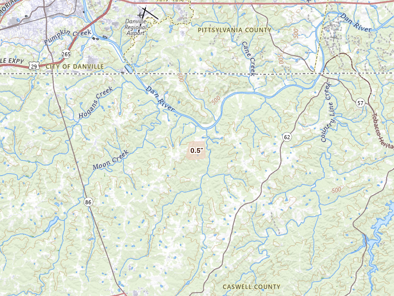Radar-estimated hail-size map of the storm over Blanch, NC on Jul 5, 2026