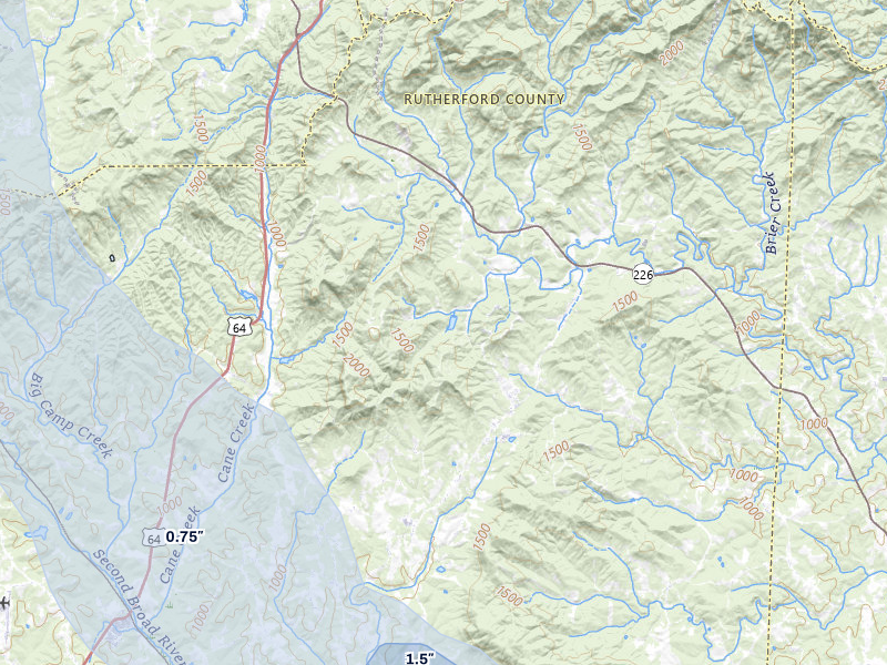 NEXRAD radar-signature map of the hail storm over Bostic, NC on Aug 11, 2026