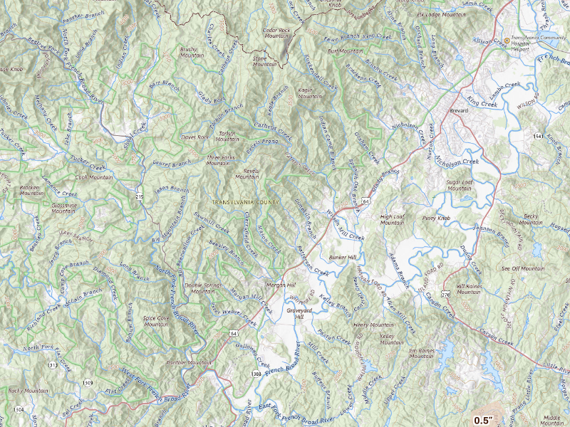 Radar-estimated hail-size map of the storm over Brevard, NC on Aug 20, 2026