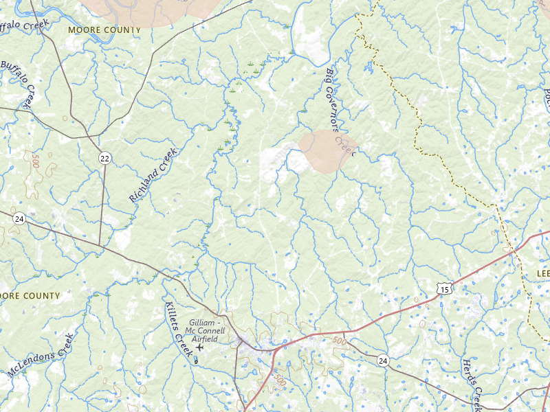 Radar-estimated hail-size map of the storm over Carthage, NC on Jul 20, 2026