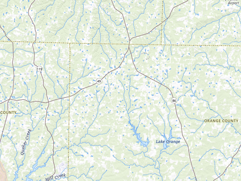Radar-estimated hail-size map of the storm over Cedar Grove, NC on Jul 28, 2026