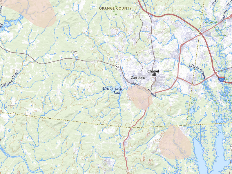 Radar-estimated hail-size map of the storm over Chapel Hill, NC on Apr 29, 2026