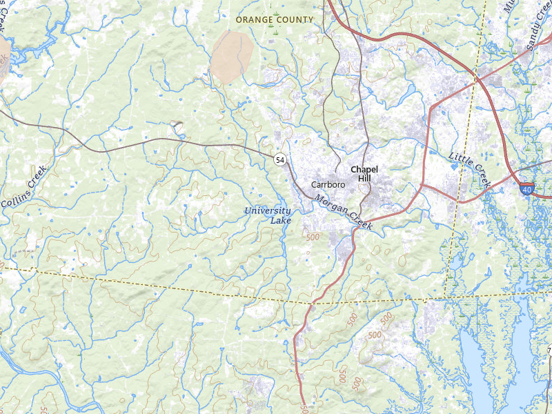 Radar-estimated hail-size map of the storm over Chapel Hill, NC on Jul 6, 2026