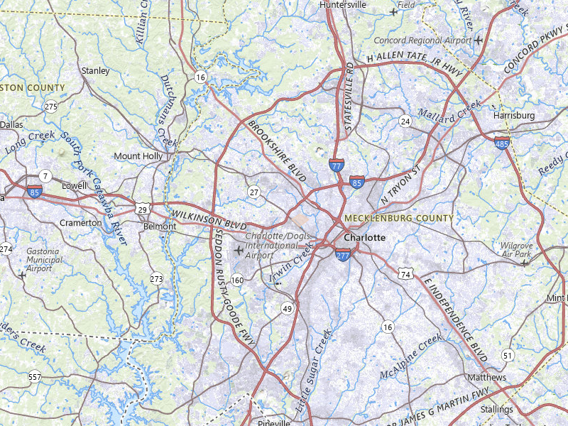 Radar-estimated hail-size map of the storm over Charlotte, NC on May 27, 2026