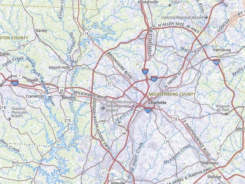 Radar-estimated hail-size map of the storm over Charlotte, NC on Jul 5, 2026