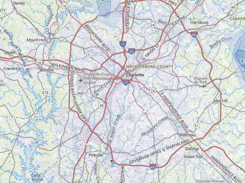 NEXRAD radar-signature map of the hail storm over Charlotte, NC on Aug 11, 2026