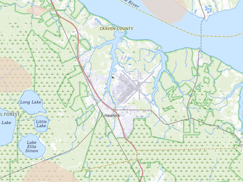 Radar-estimated hail-size map of the storm over Cherry Point, NC on Jul 8, 2026