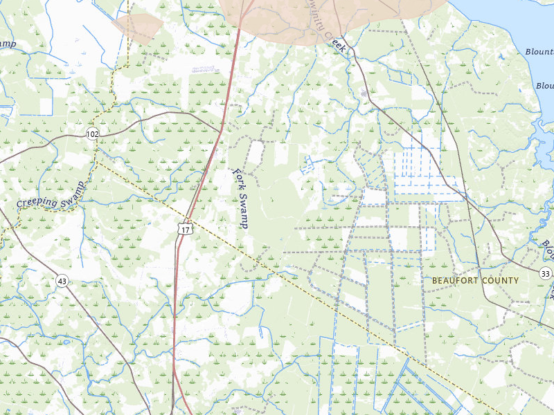 Radar-estimated hail-size map of the storm over Chocowinity, NC on Jul 20, 2026