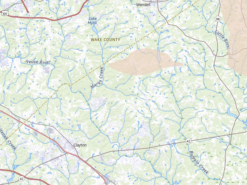 Radar-estimated hail-size map of the storm over Clayton, NC on Jun 27, 2026