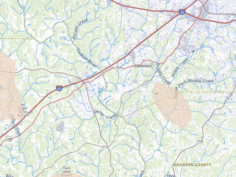 Radar-estimated hail-size map of the storm over Clemmons, NC on Aug 11, 2026