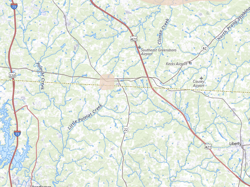 Radar-estimated hail-size map of the storm over Climax, NC on Aug 11, 2026