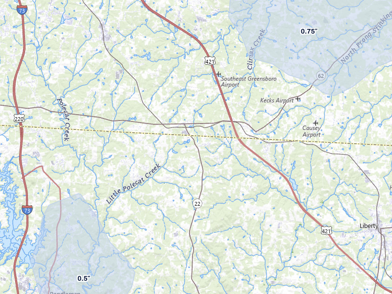 NEXRAD radar-signature map of the hail storm over Climax, NC on Aug 11, 2026