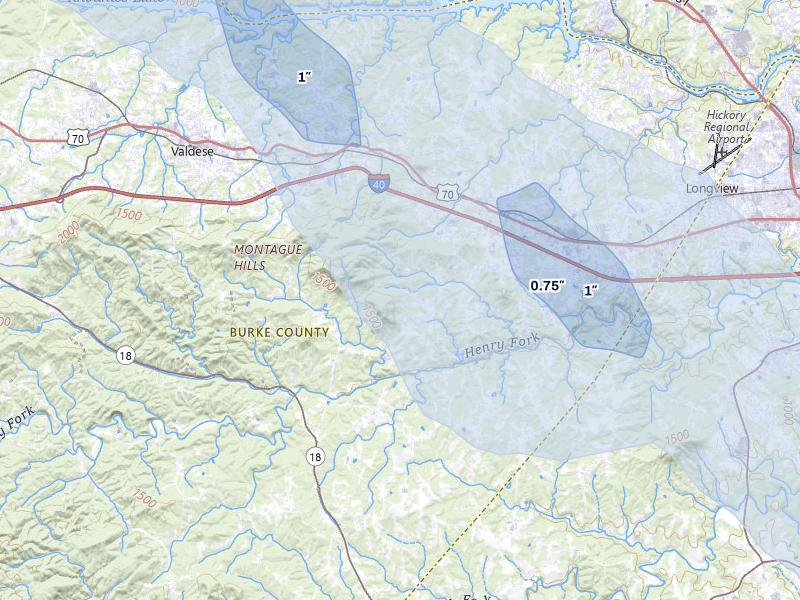 NEXRAD radar-signature map of the hail storm over Connelly Springs, NC on Jul 28, 2026
