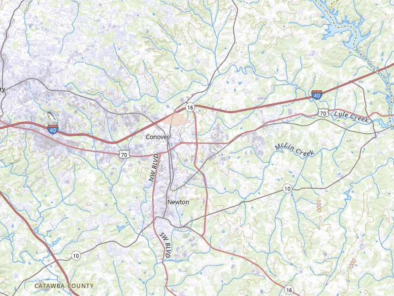 Radar-estimated hail-size map of the storm over Conover, NC