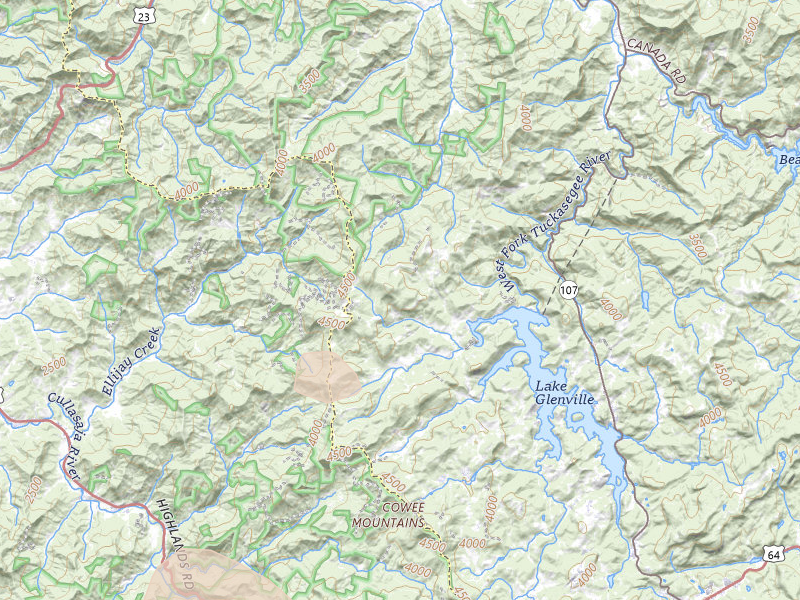 Radar-estimated hail-size map of the storm over Cullowhee, NC on Jul 1, 2026