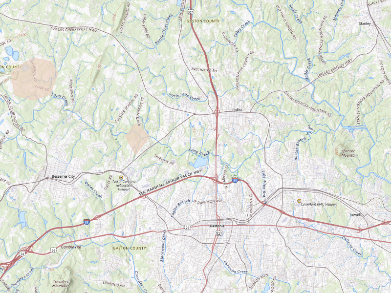 Radar-estimated hail-size map of the storm over Dallas, NC