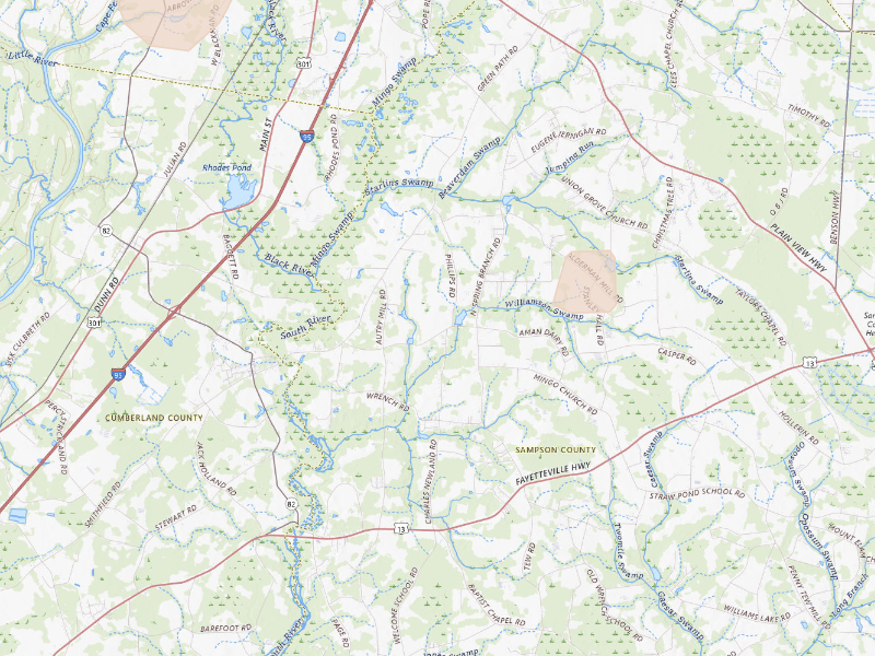 Radar-estimated hail-size map of the storm over Dunn, NC
