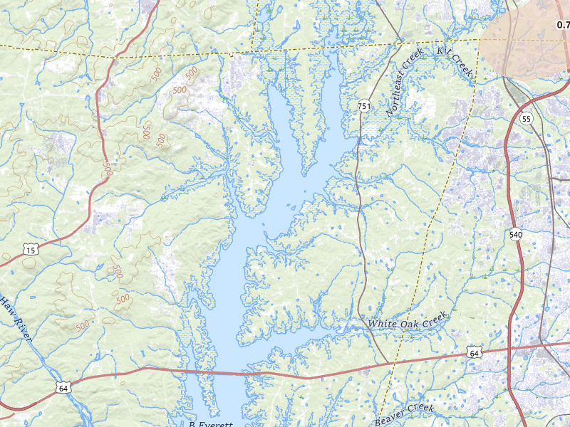 Radar-estimated hail-size map of the storm over Durham, NC on Jul 6, 2026