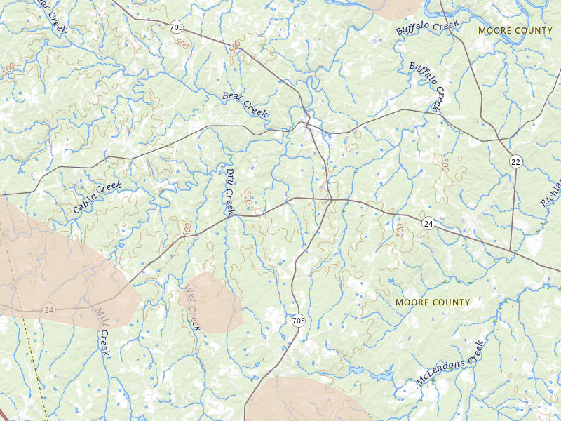 Radar-estimated hail-size map of the storm over Eagle Springs, NC on Sep 5, 2026