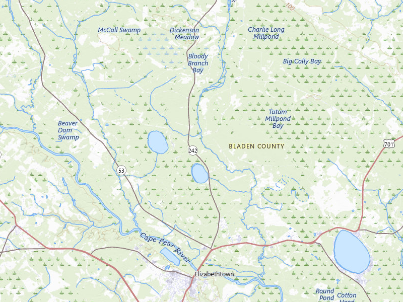 NEXRAD radar-signature map of the hail storm over Elizabethtown, NC on Aug 10, 2026