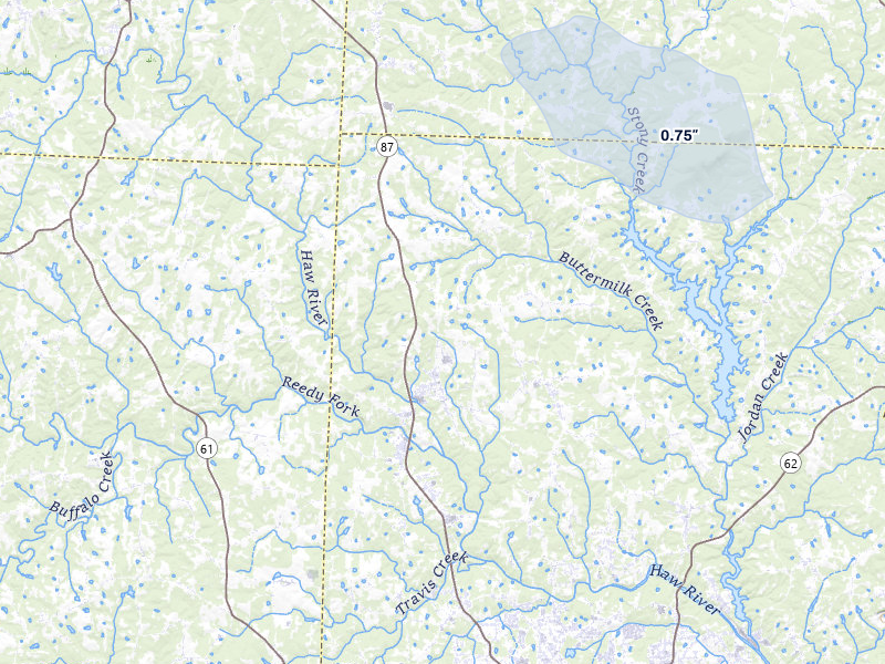 NEXRAD radar-signature map of the hail storm over Elon, NC on Jul 8, 2026