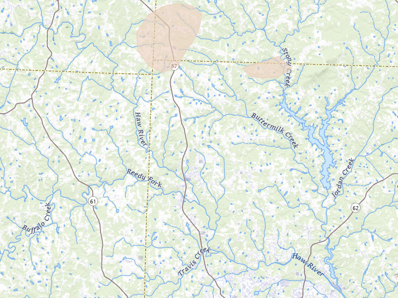 Radar-estimated hail-size map of the storm over Elon, NC on Aug 22, 2026