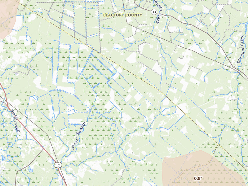 Radar-estimated hail-size map of the storm over Ernul, NC on Jun 27, 2026