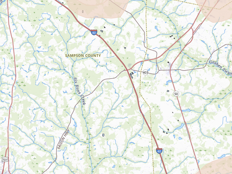 Radar-estimated hail-size map of the storm over Faison, NC on Jul 20, 2026