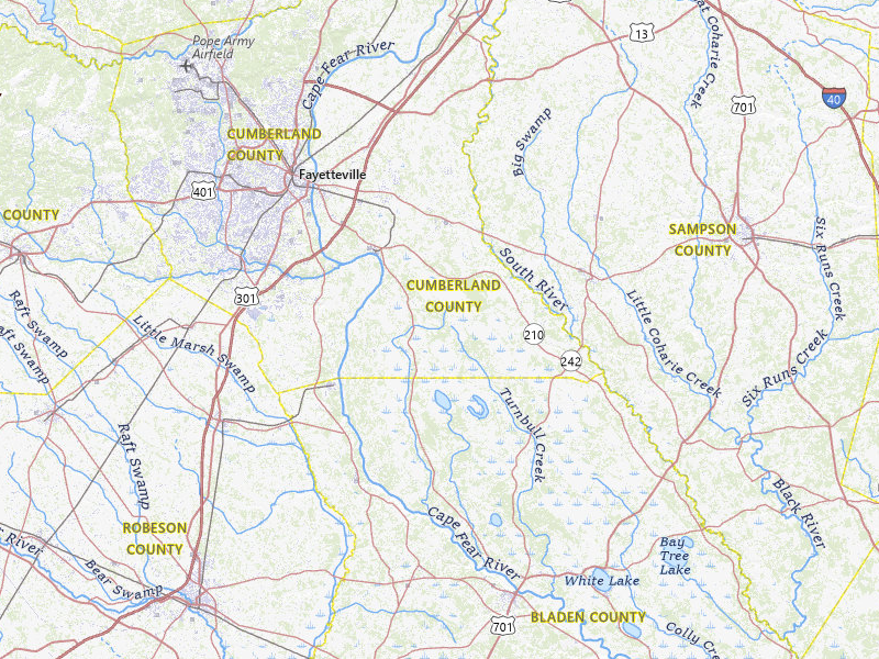 Radar-estimated hail-size map of the storm over Fayetteville, NC on Jul 28, 2026