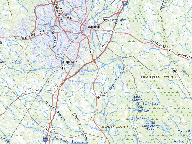 NEXRAD radar-signature map of the hail storm over Fayetteville, NC on Aug 3, 2026