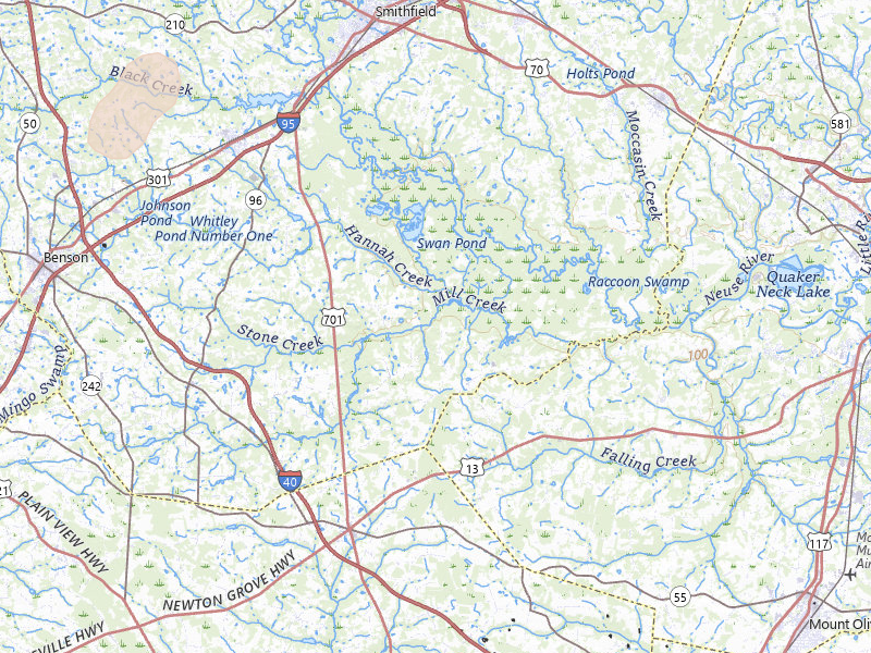 Radar-estimated hail-size map of the storm over Four Oaks, NC on Jul 6, 2026