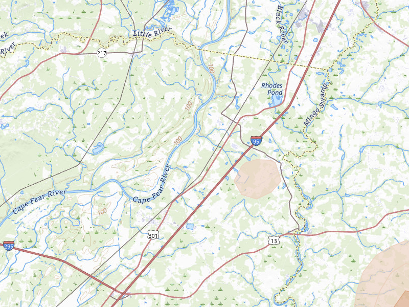 Radar-estimated hail-size map of the storm over Godwin, NC on Jul 7, 2026