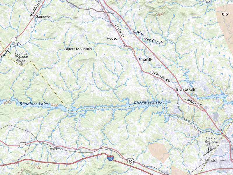 Radar-estimated hail-size map of the storm over Granite Falls, NC on Jul 28, 2026