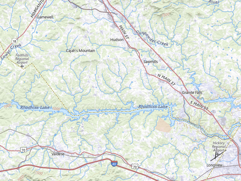 Radar-estimated hail-size map of the storm over Granite Falls, NC on Aug 11, 2026