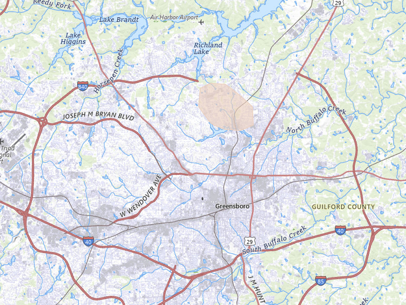 Radar-estimated hail-size map of the storm over Greensboro, NC on Aug 11, 2026