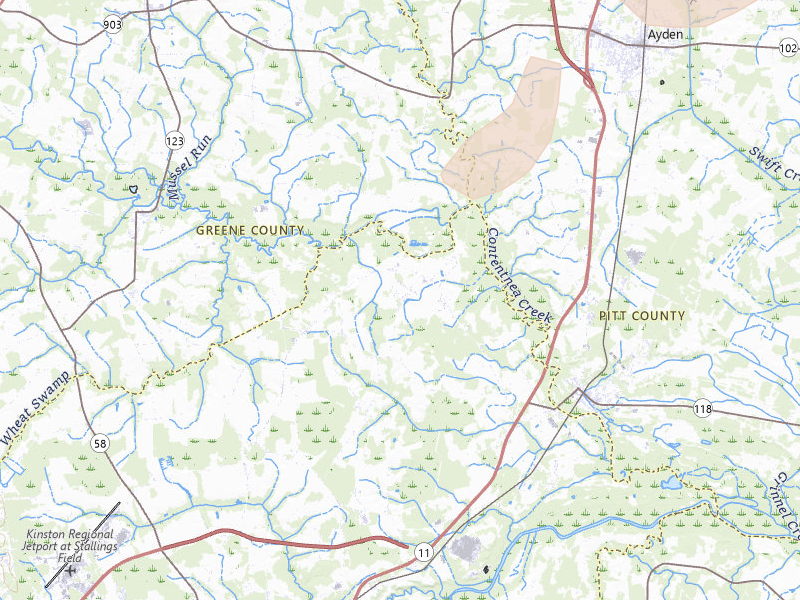 Radar-estimated hail-size map of the storm over Grifton, NC on Jun 26, 2026