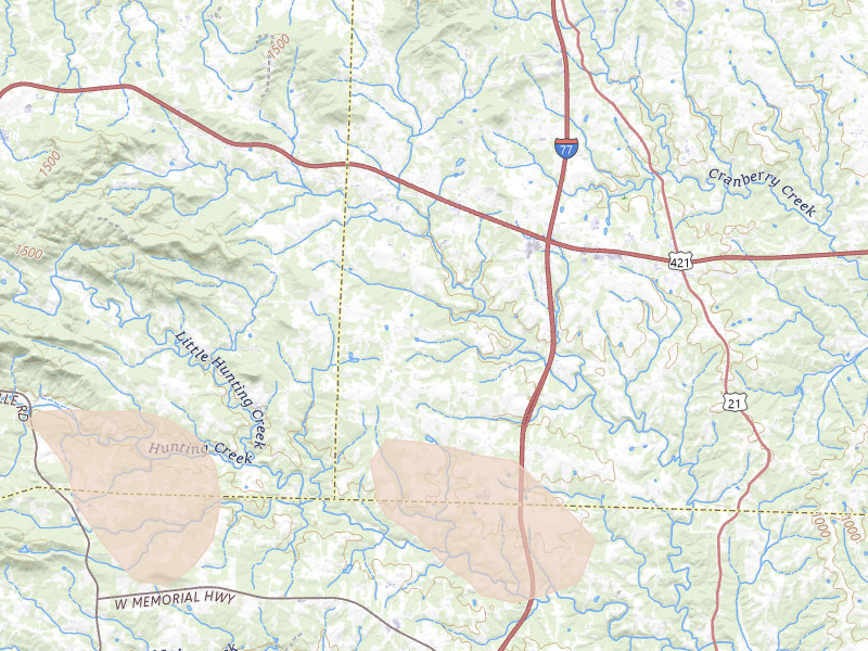 Radar-estimated hail-size map of the storm over Hamptonville, NC on Aug 11, 2026