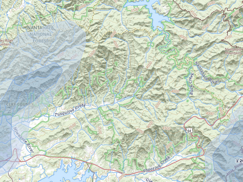 NEXRAD radar-signature map of the hail over Hayesville, NC