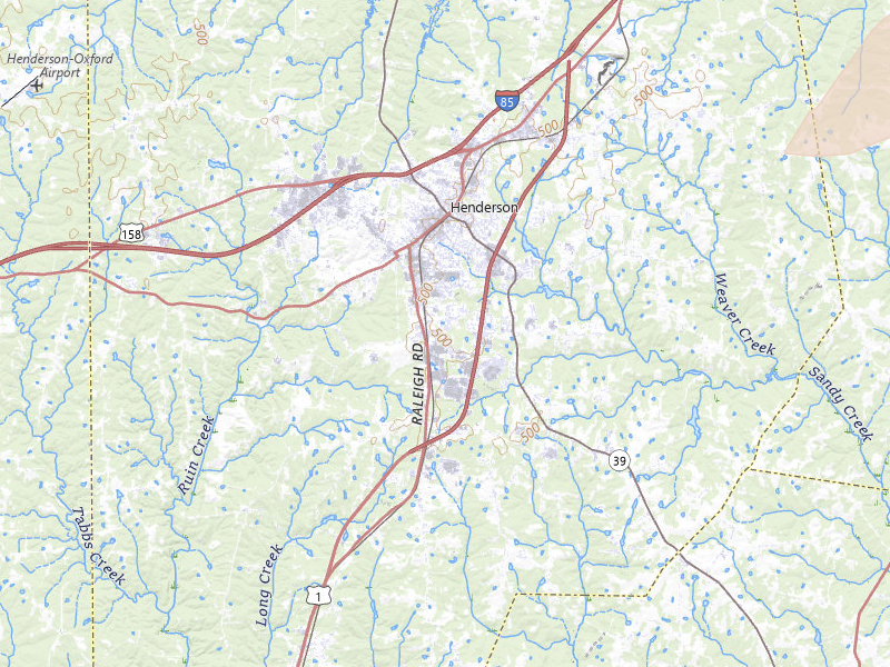 Radar-estimated hail-size map of the storm over Henderson, NC on Jul 7, 2026