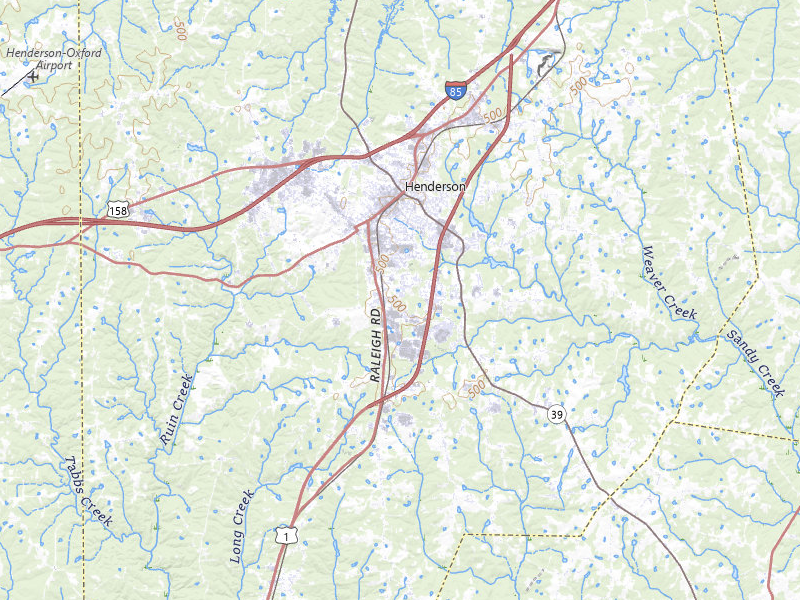 Radar-estimated hail-size map of the storm over Henderson, NC on Jul 19, 2026
